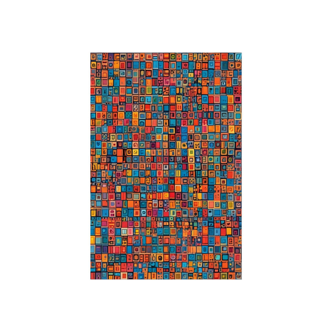 PsEyeCode #1b - Digital Mosaic on Vertical (2:3) Fine Art Poster - Highdellic