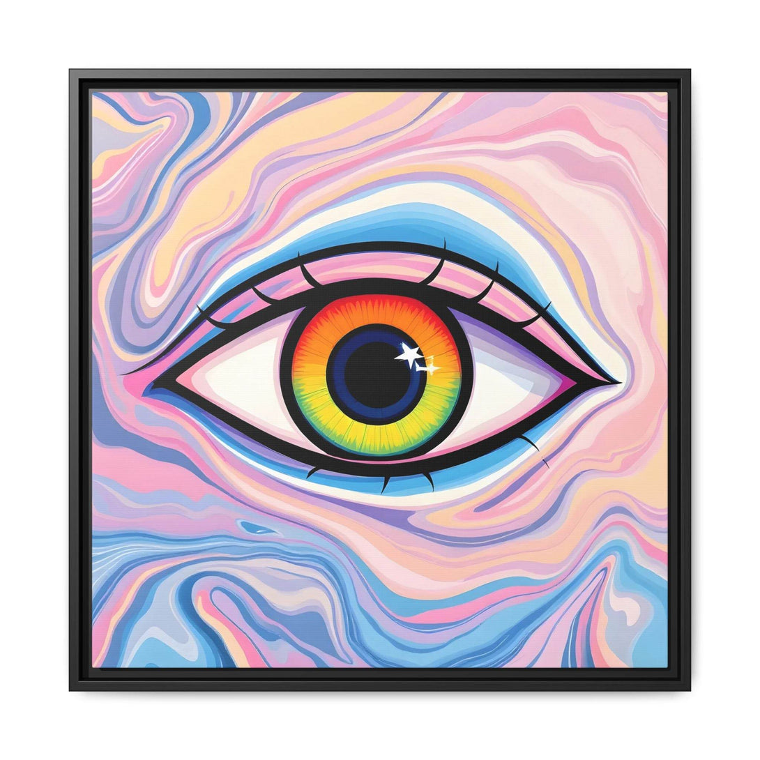 PsEyeFlow #9 - Celestial Stare. ( Colorful Framed Matte Canvas Decor ) - Highdellic