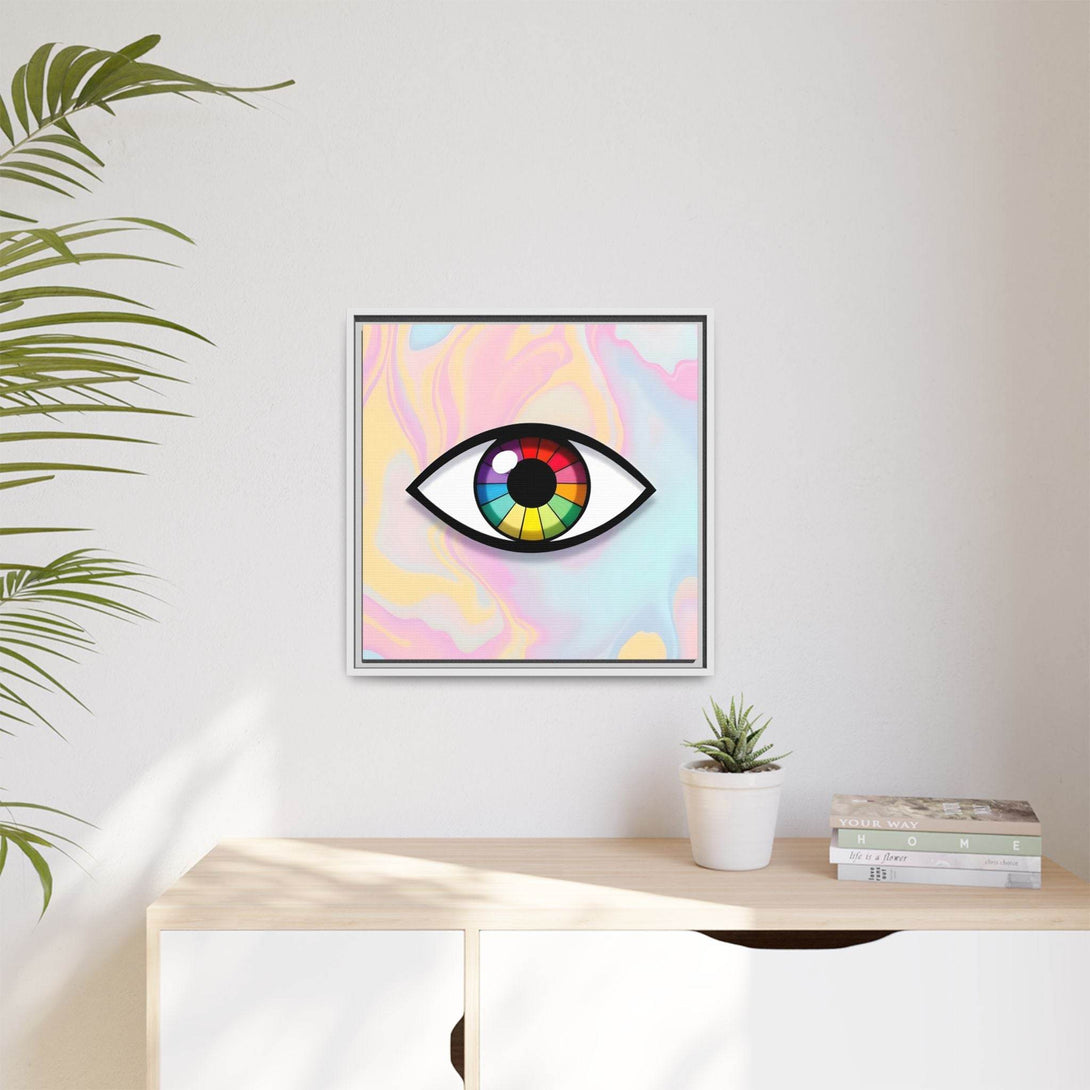 PsEyeFlow 5 - Prism Stare. ( Colorful Framed Matte Canvas Decor ) - Highdellic