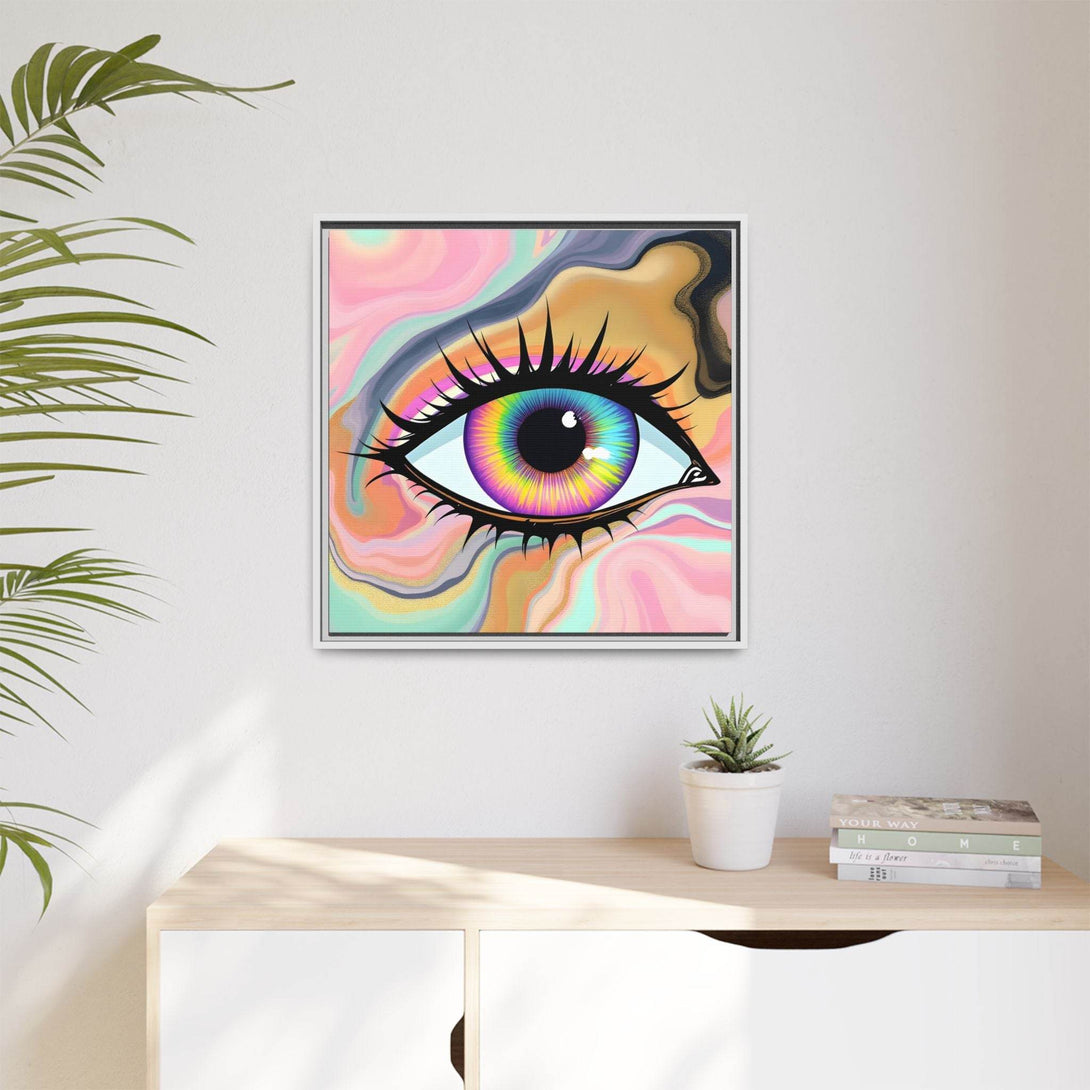 PsEyeFlow #7 - Cosmic Gaze. ( Colorful Framed Matte Canvas Decor ) - Highdellic