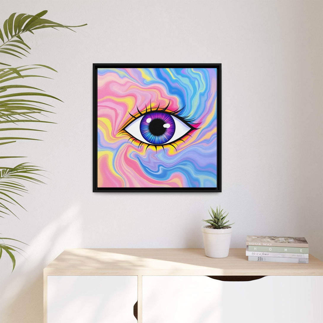 PsEyeFlow #28 - Cosmic Mirage on Framed Matte Canvas (Multi-color) - Highdellic