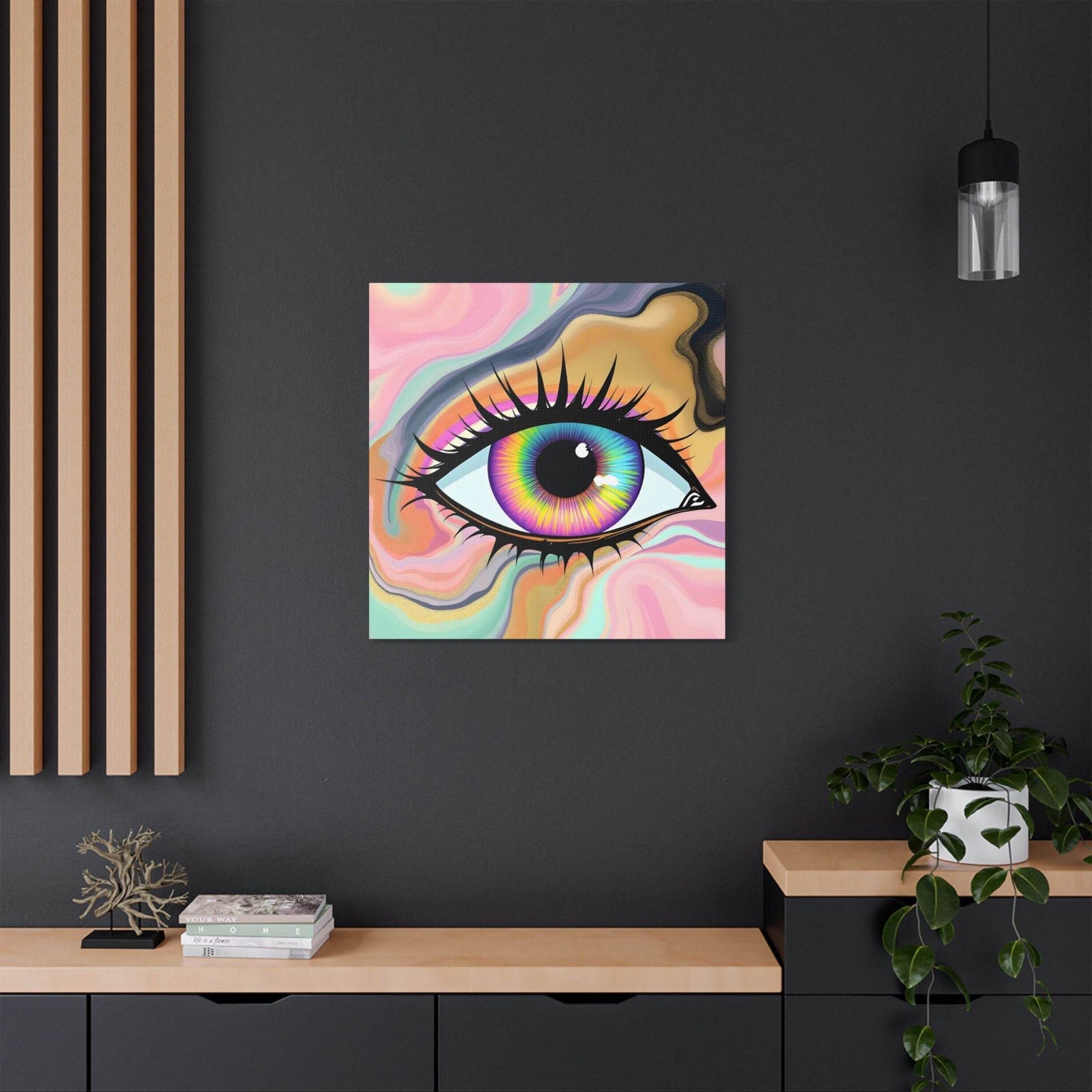 PsEyeFlow #7 - Cosmic Gaze. (Satin Canvas, Stretched) - Highdellic