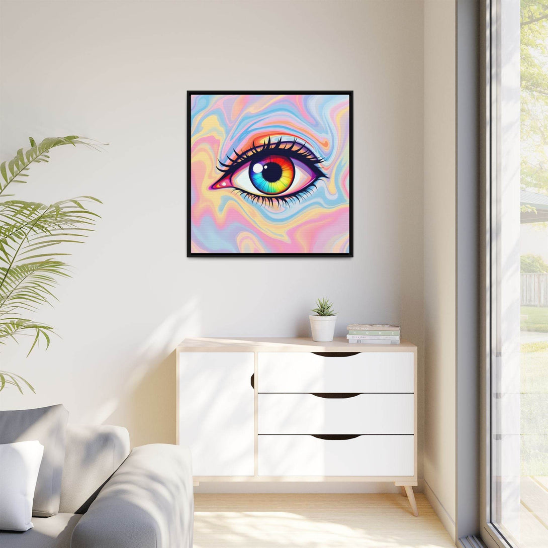 PsEyeFlow #20 - Dreamwave Vision. ( Colorful Framed Matte Canvas Decor ) - Highdellic
