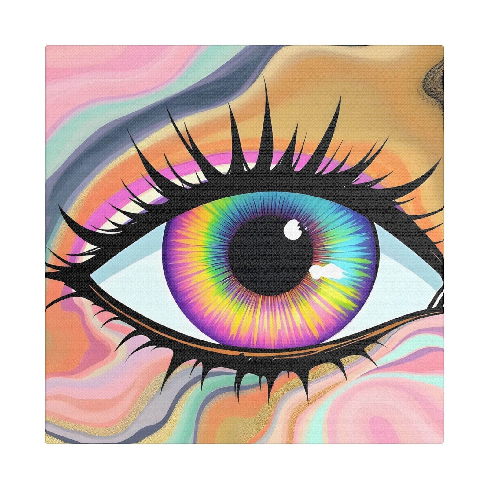 PsEyeFlow #7 - Cosmic Gaze. (Satin Canvas, Stretched) - Highdellic