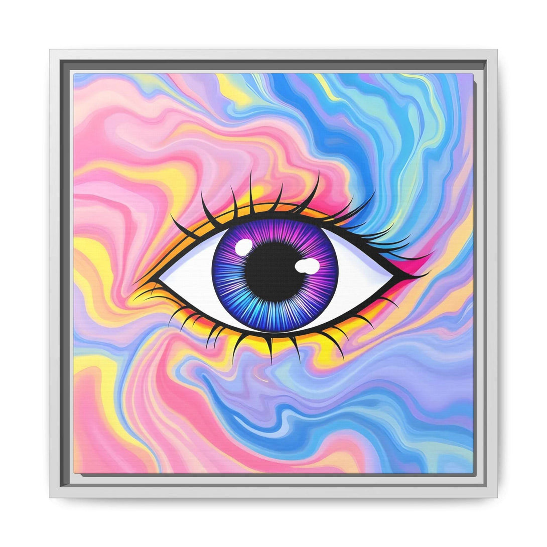PsEyeFlow #28 - Cosmic Mirage on Framed Matte Canvas (Multi-color) - Highdellic