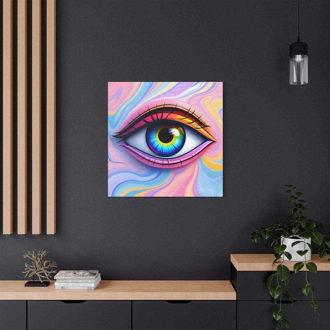 PsEyeFlow #13 - Luminous Gaze. (Satin Canvas, Stretched) - Highdellic