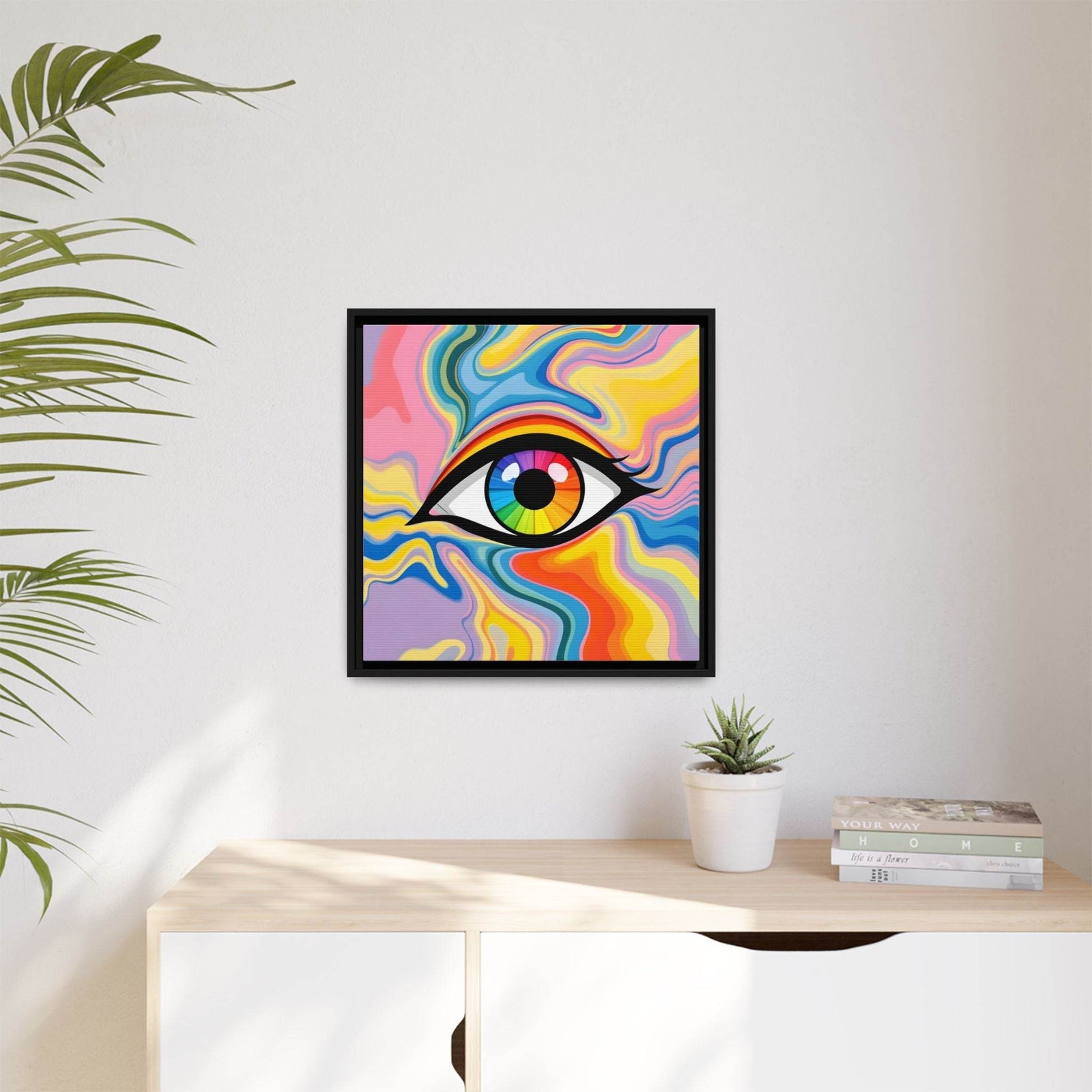 PsEyeFlow #27 - Spectrum Drift. (Matte Canvas, Framed (Multi-color)) - Highdellic