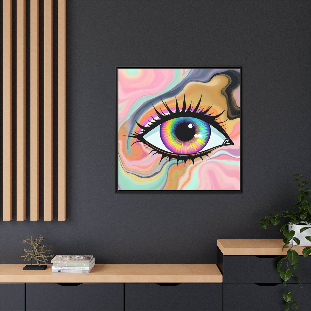 PsEyeFlow #7 - Cosmic Gaze. ( Colorful Framed Matte Canvas Decor ) - Highdellic