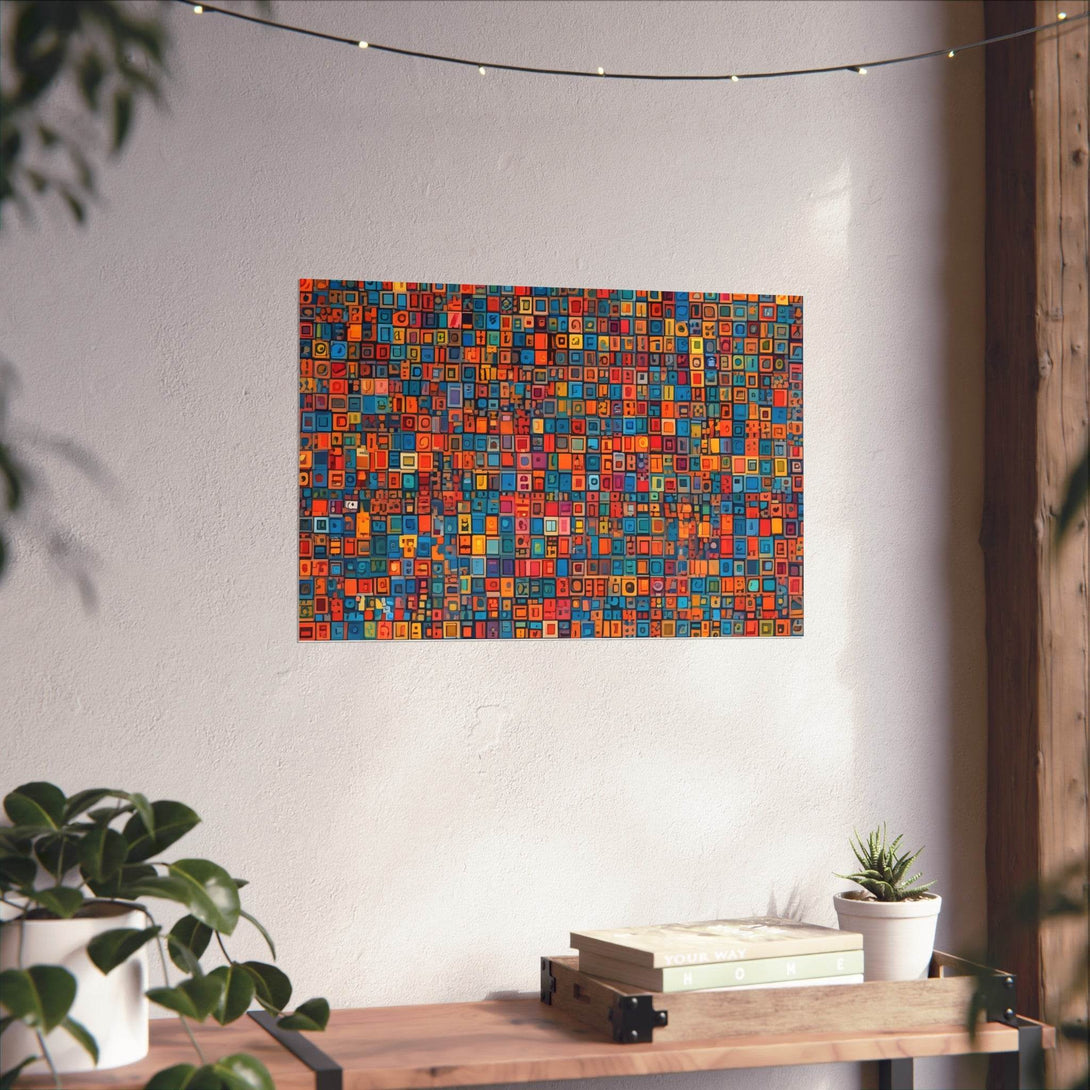 PsEyeCode #1b - Digital Mosaic on Horizontal (3:2) Fine Art Poster - Highdellic