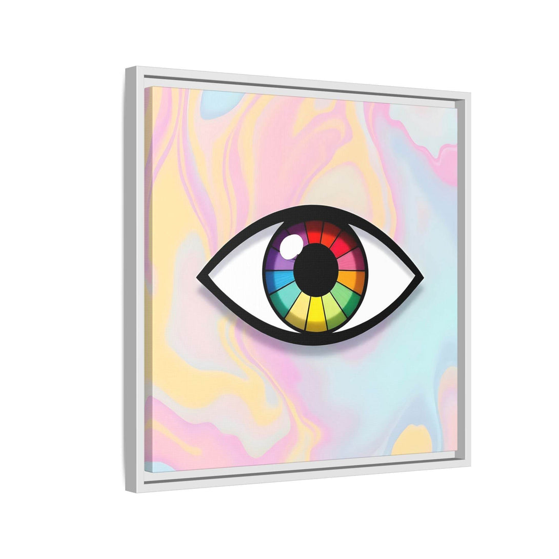 PsEyeFlow 5 - Prism Stare. ( Colorful Framed Matte Canvas Decor ) - Highdellic