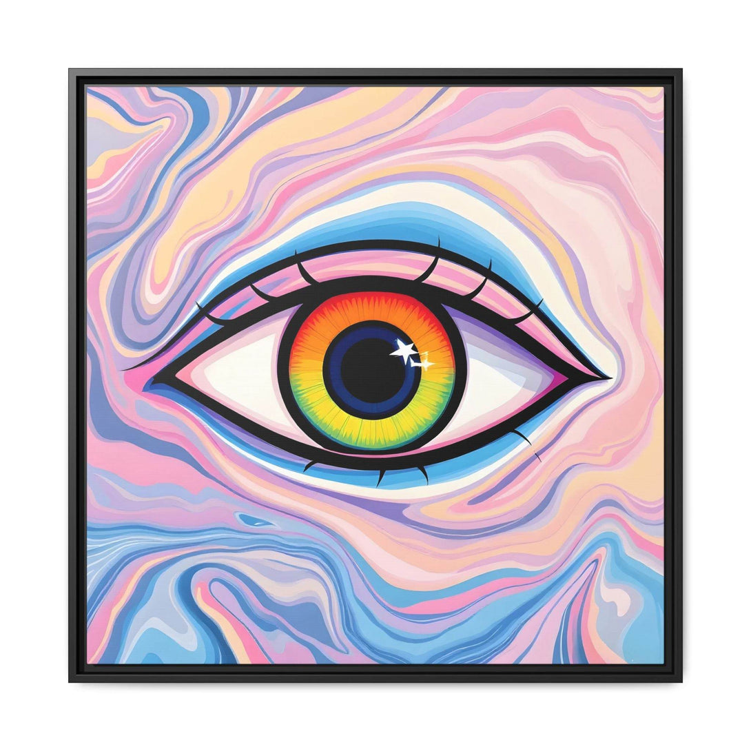 PsEyeFlow #9 - Celestial Stare. ( Colorful Framed Matte Canvas Decor ) - Highdellic