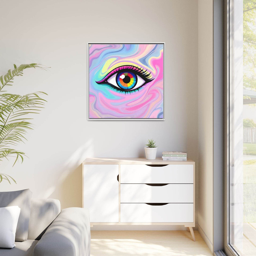 PsEyeFlow #8 - Radiant Vision. ( Colourful Framed Matte Canvas Decor ) - Highdellic