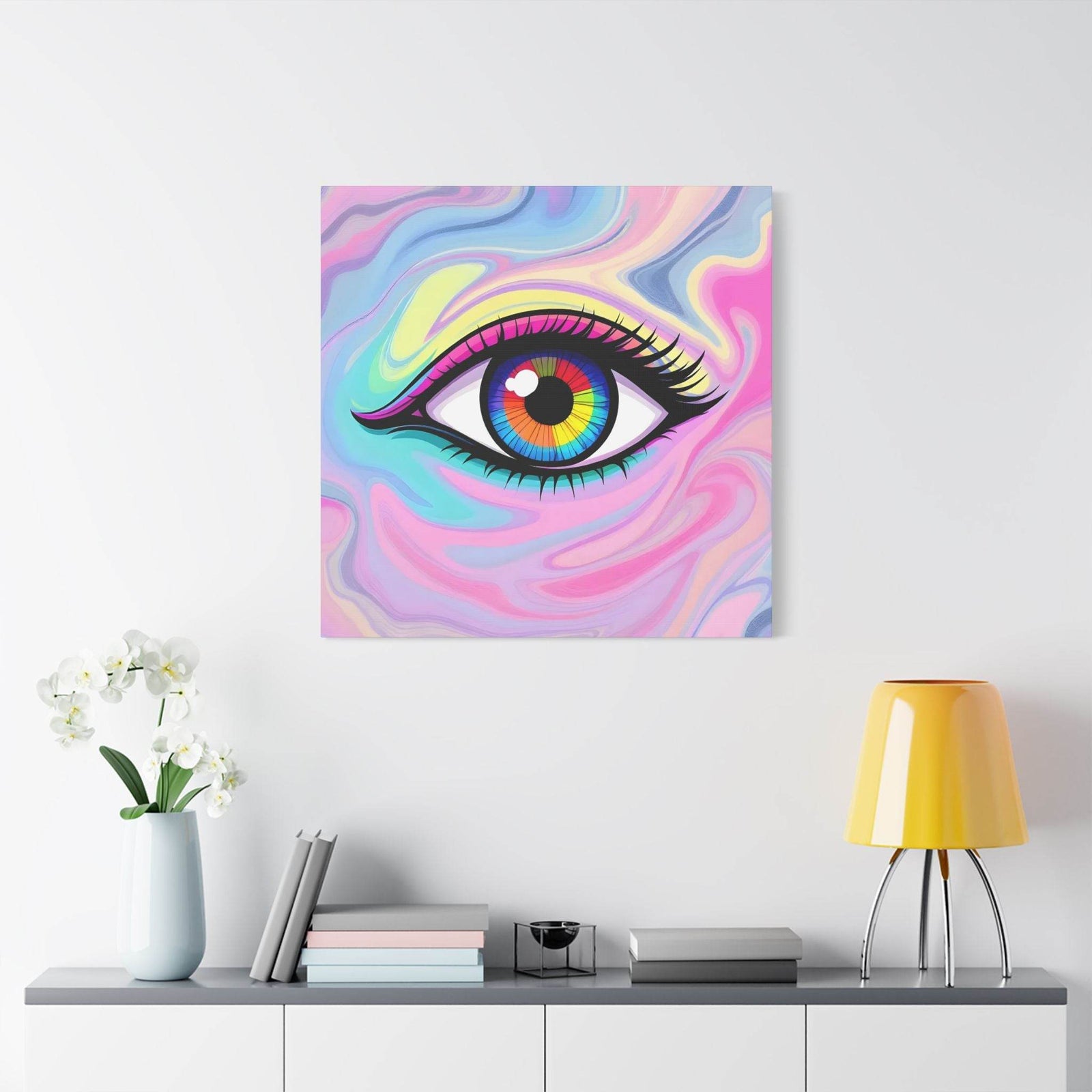 PsEyeFlow #8 - Radiant Vision. (Satin Canvas, Stretched) - Highdellic