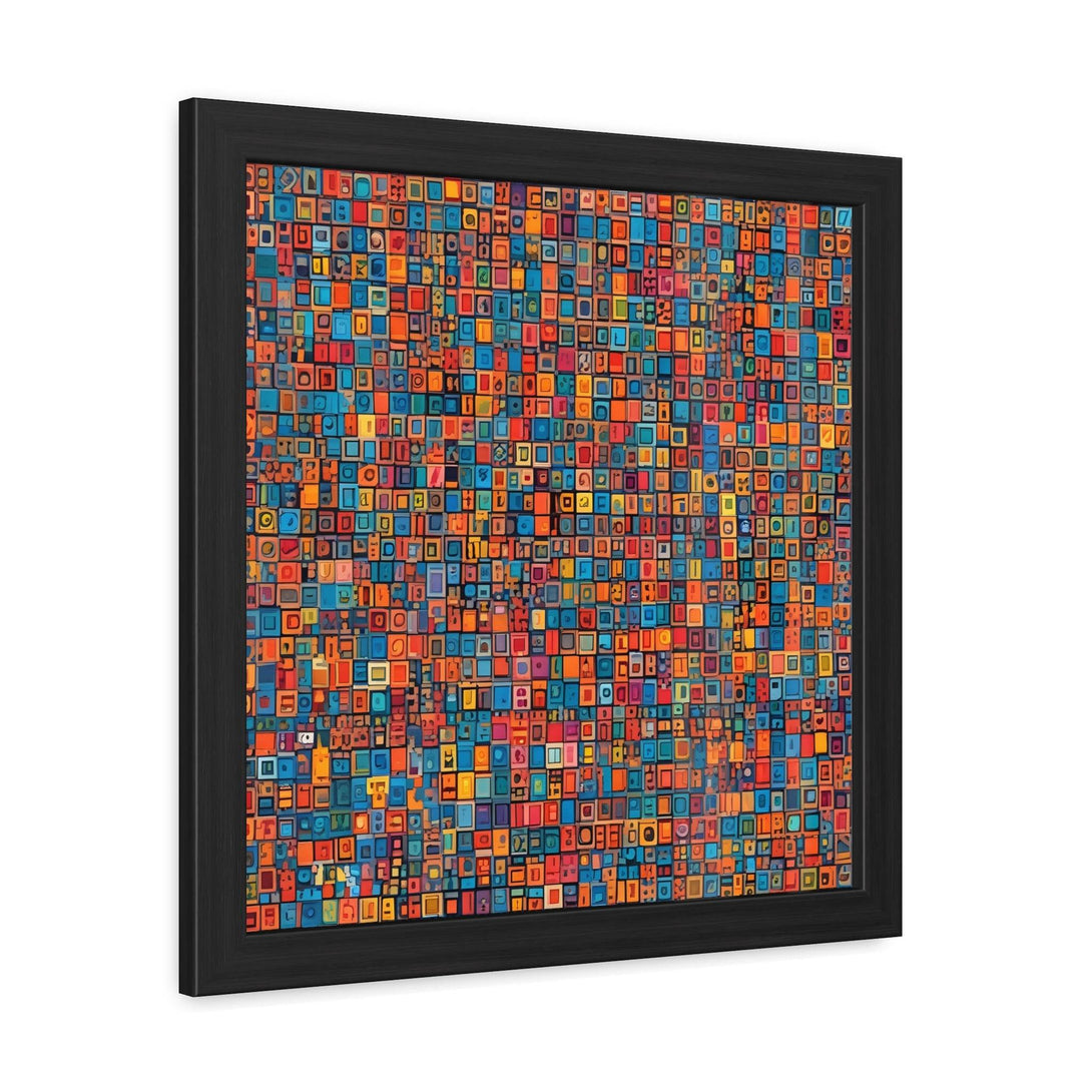 PsEyeCode #1 - Digital Mosaic - (Vibrant Colours Wooden Frame) - Highdellic