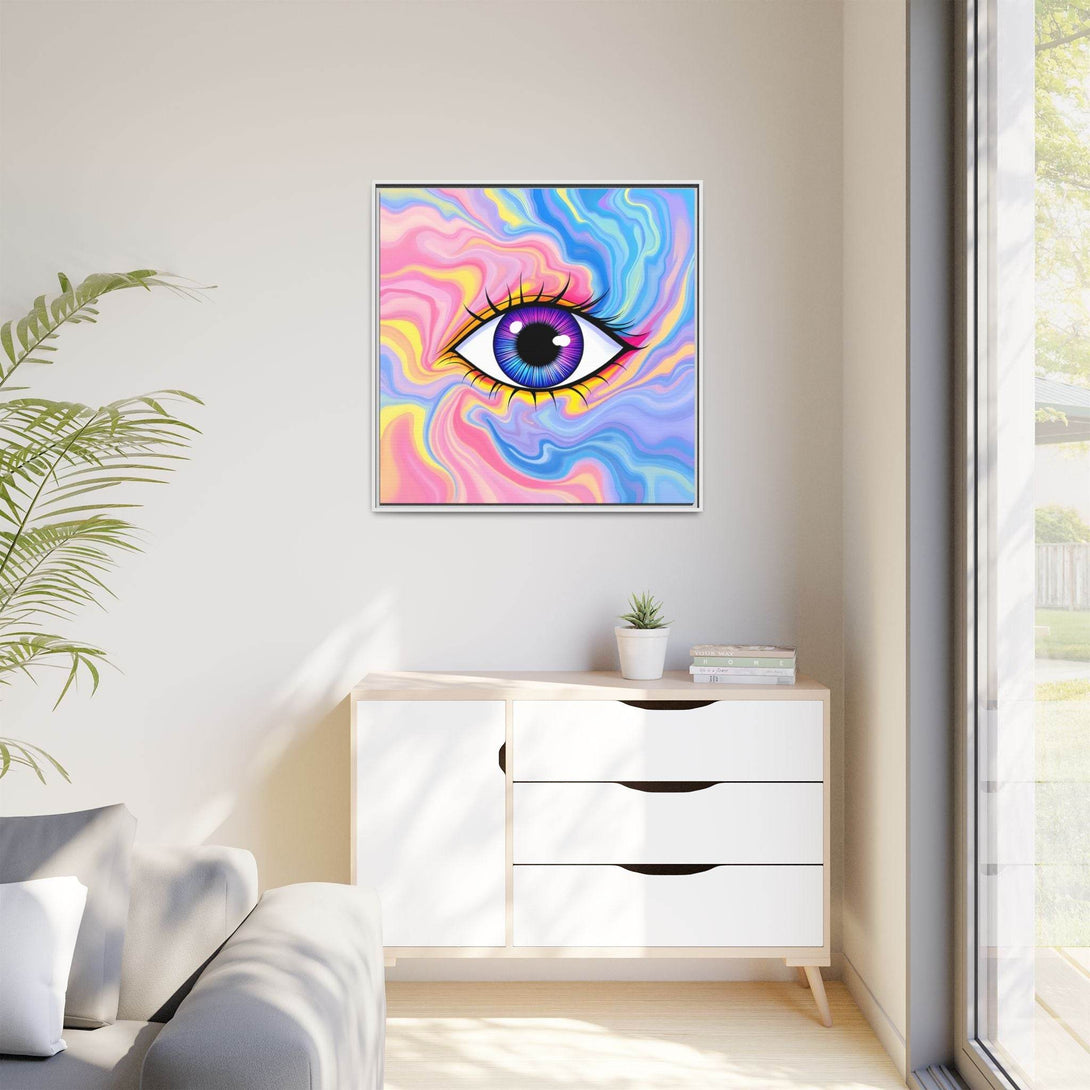 PsEyeFlow #28 - Cosmic Mirage on Framed Matte Canvas (Multi-color) - Highdellic