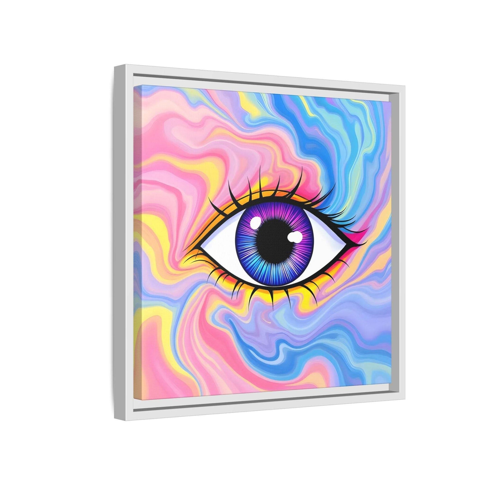 PsEyeFlow #28 - Cosmic Mirage on Framed Matte Canvas (Multi-color) - Highdellic