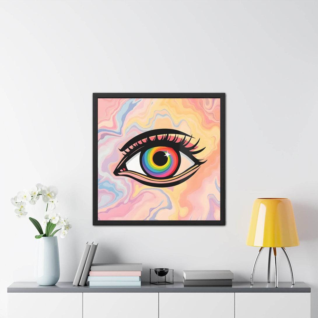 PsEyeFlow #14 - Radiant Spiral. ( wood Framed semi-gloss coated paper ) - Highdellic