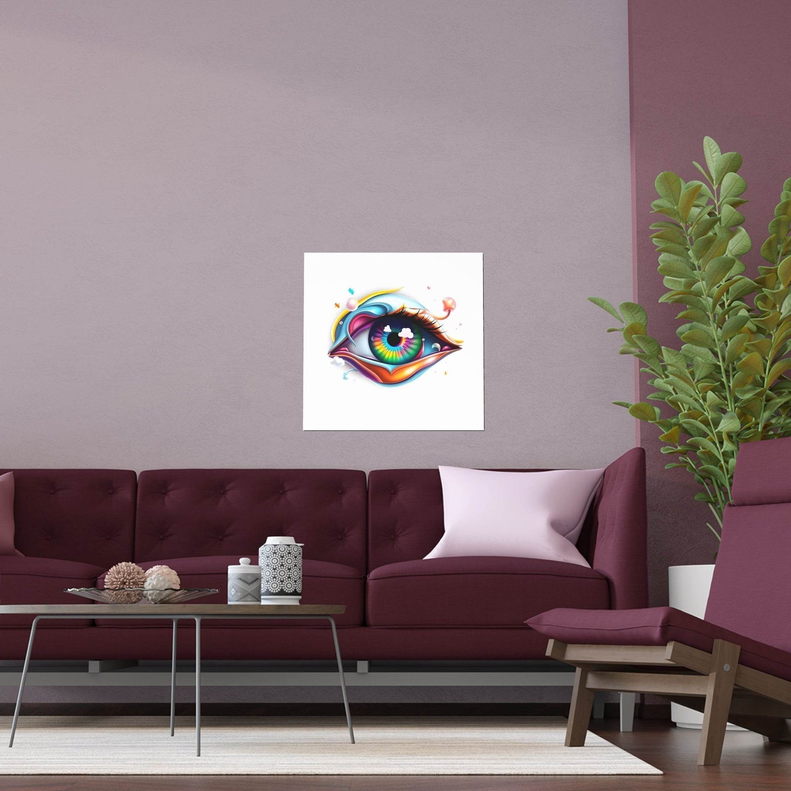 PsEyeDream #4 - Gaze of the Unseen on Premium heavyweight, semi-gloss Silk Poster - Highdellic