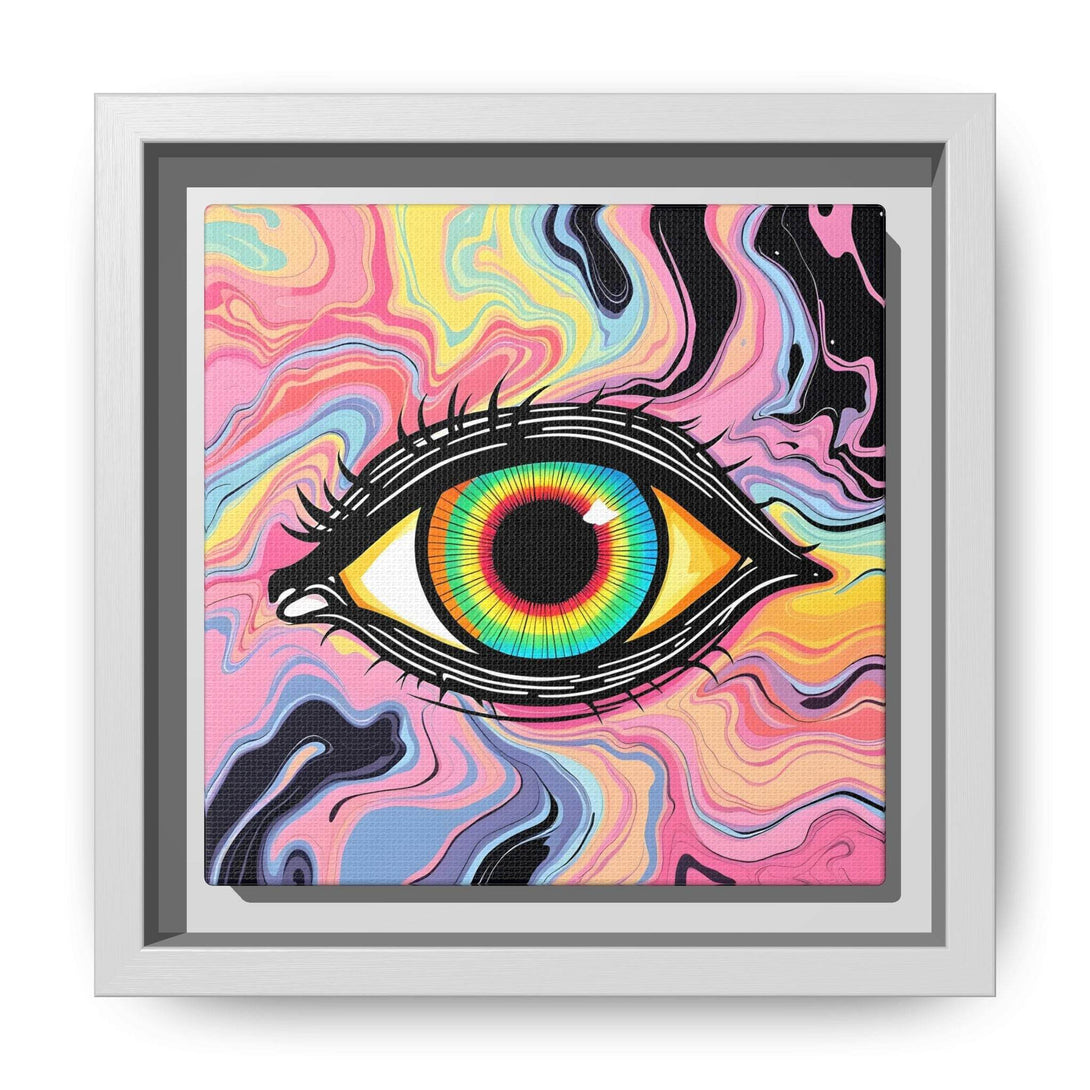 PsEyeFlow #33 – The Watcher’s Descent on Framed Matte Canvas (multi colour) - Highdellic