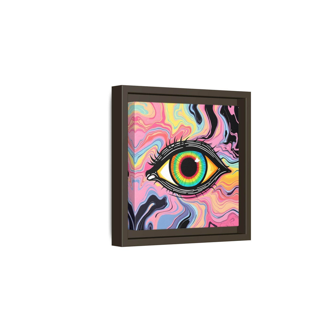 PsEyeFlow #33 – The Watcher’s Descent on Framed Matte Canvas (multi colour) - Highdellic