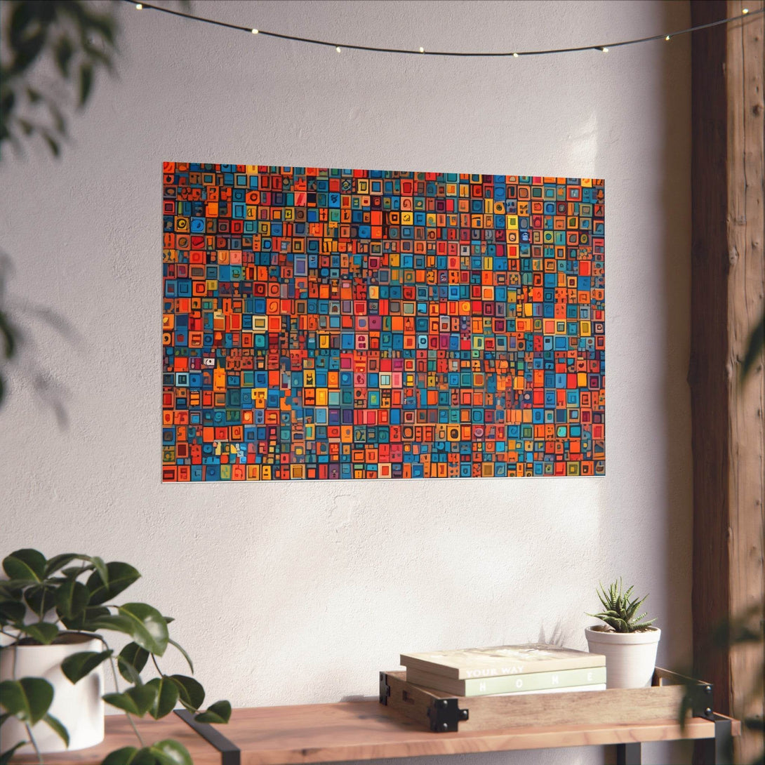 PsEyeCode #1b - Digital Mosaic on Horizontal (3:2) Fine Art Poster - Highdellic