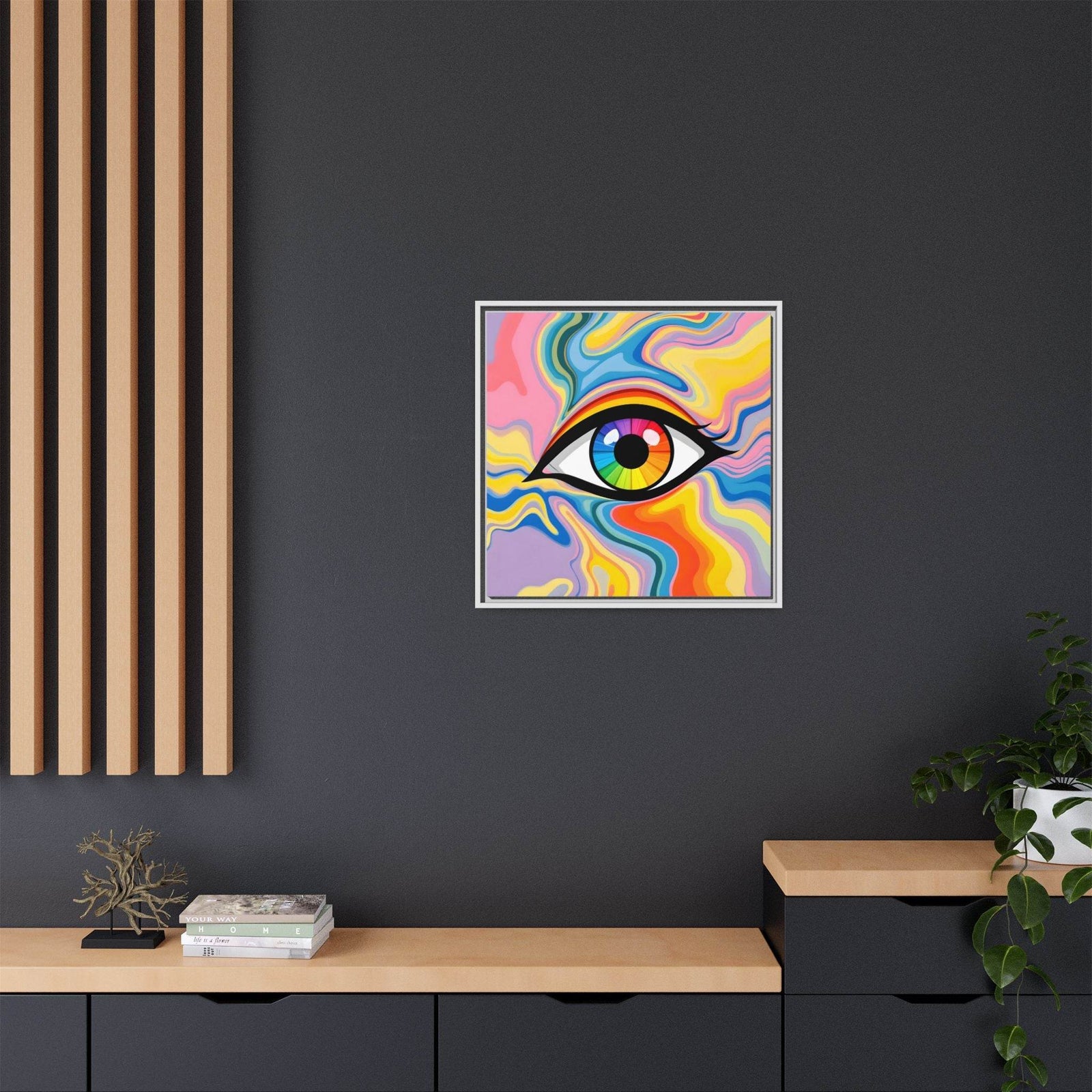 PsEyeFlow #27 - Spectrum Drift. (Matte Canvas, Framed (Multi-color)) - Highdellic