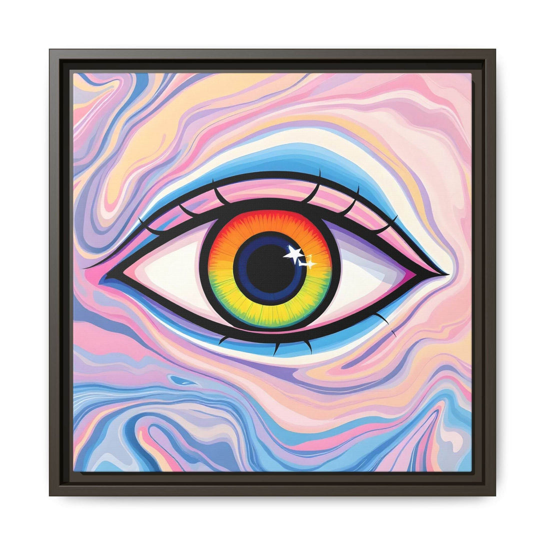 PsEyeFlow #9 - Celestial Stare. ( Colorful Framed Matte Canvas Decor ) - Highdellic