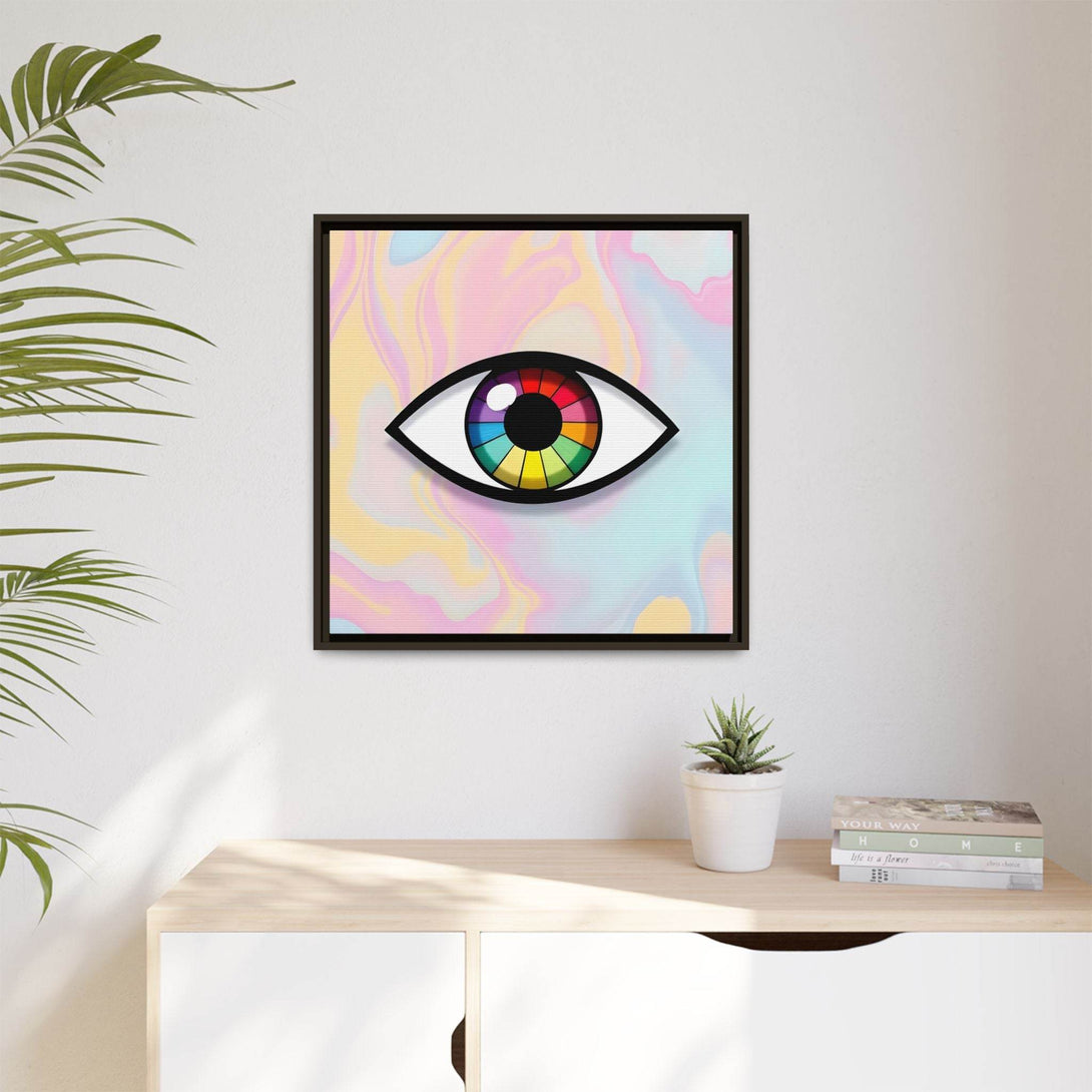 PsEyeFlow 5 - Prism Stare. ( Colorful Framed Matte Canvas Decor ) - Highdellic