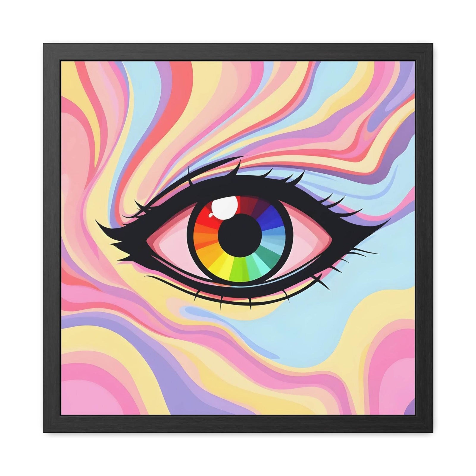 PsEyeFlow #15 - Chromatic Dream. ( wood Framed semi-gloss coated paper ) - Highdellic