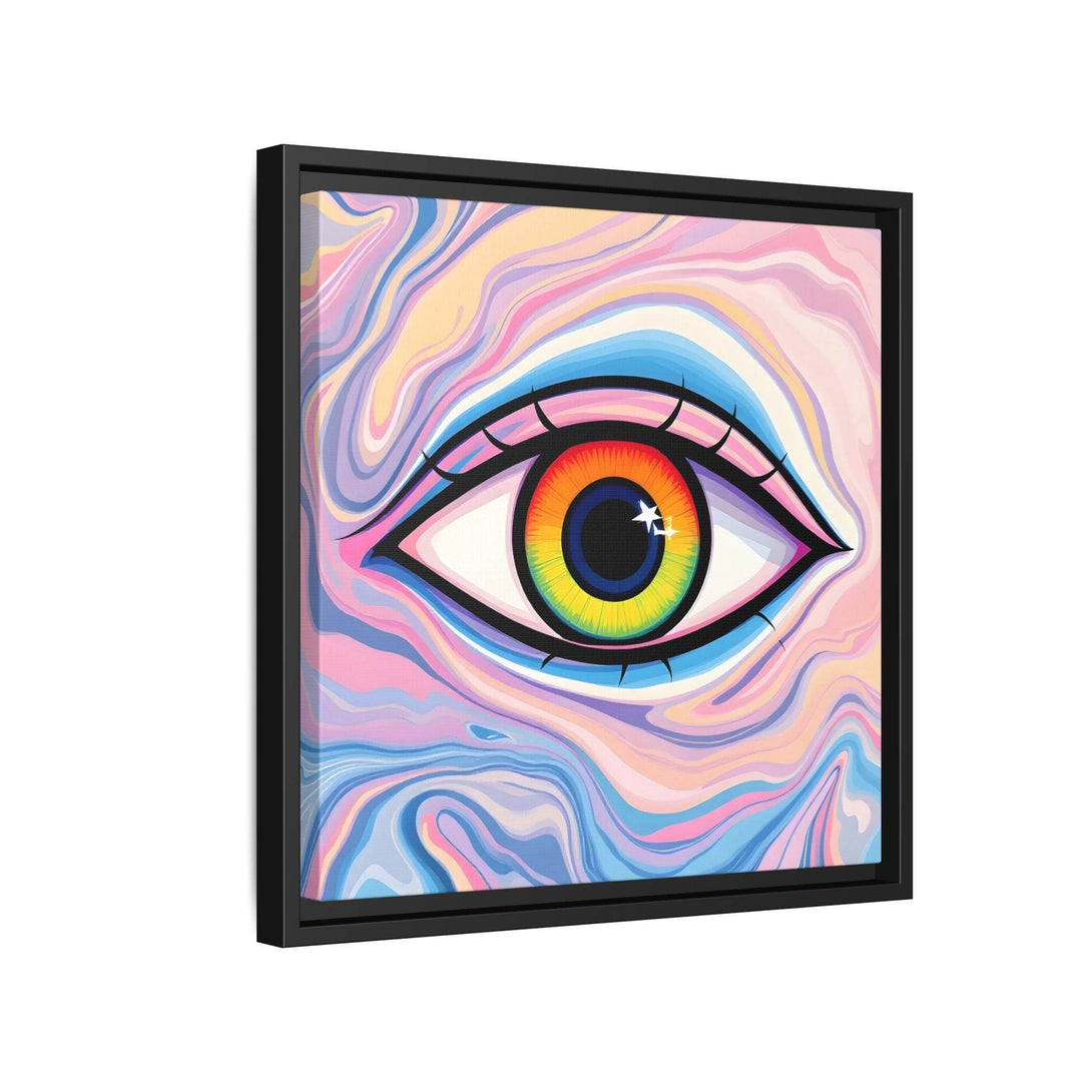 PsEyeFlow #9 - Celestial Stare. ( Colorful Framed Matte Canvas Decor ) - Highdellic