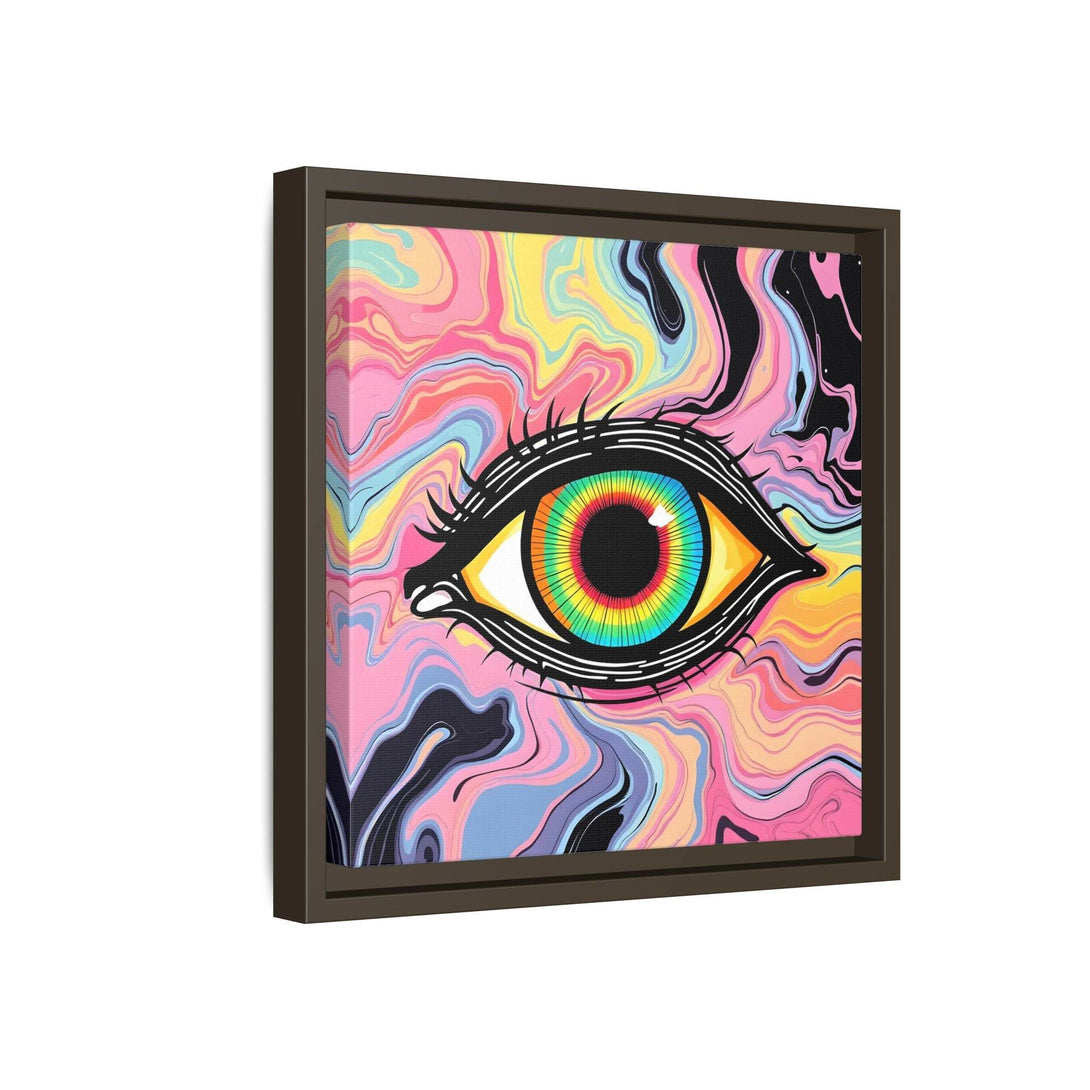 PsEyeFlow #33 – The Watcher’s Descent on Framed Matte Canvas (multi colour) - Highdellic