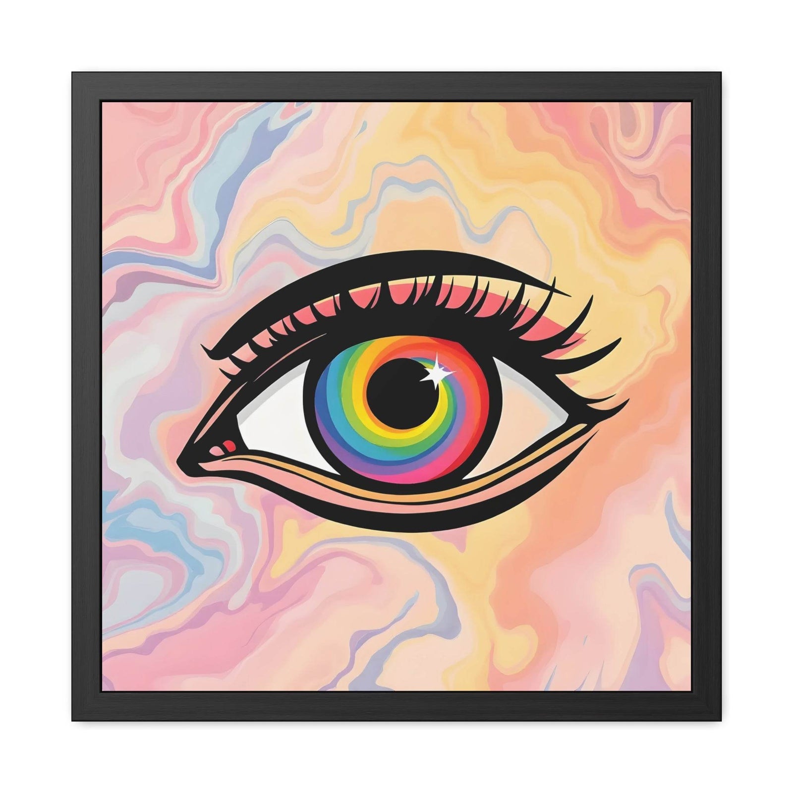 PsEyeFlow #14 - Radiant Spiral. ( wood Framed semi-gloss coated paper ) - Highdellic