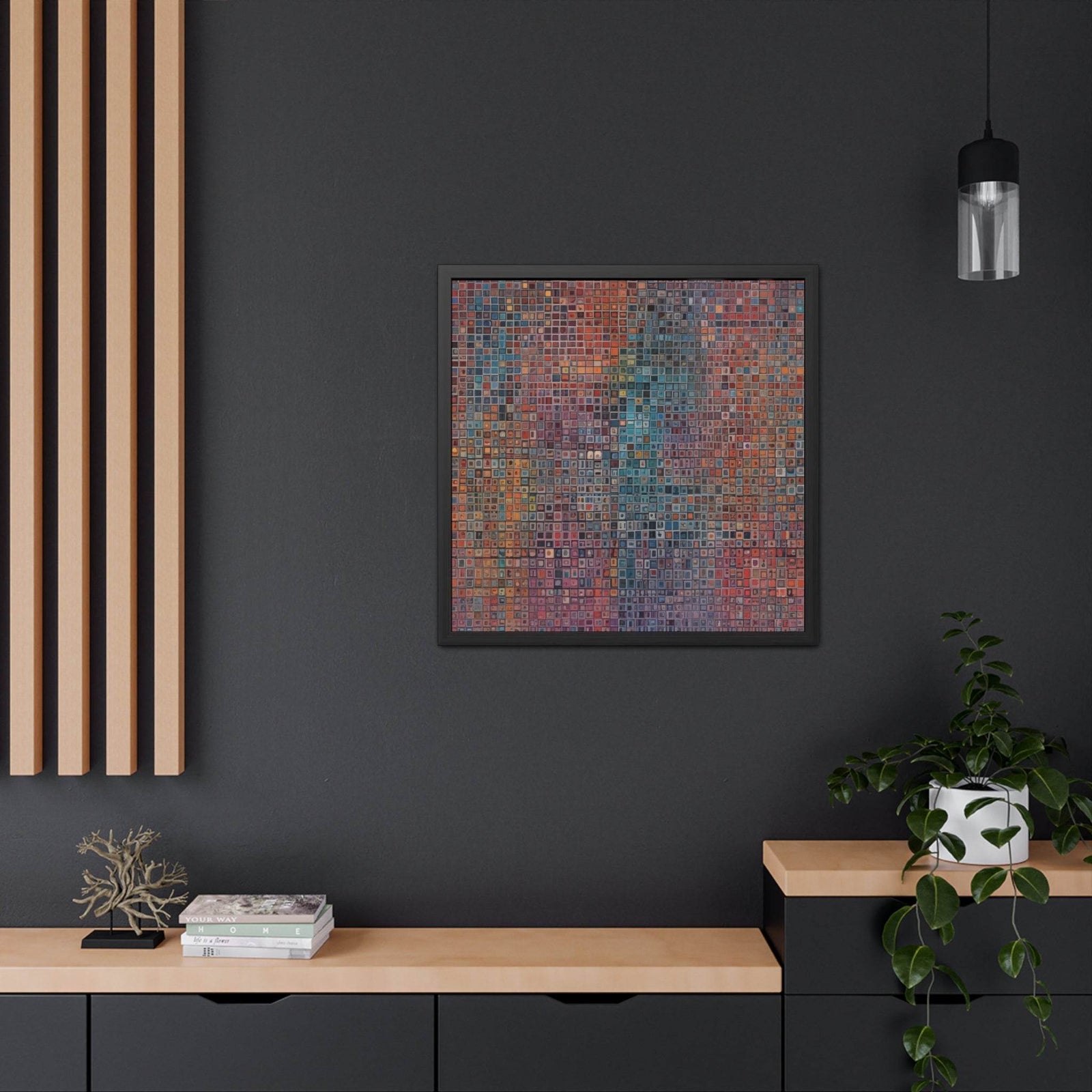 PsEyeCode #2 - Encrypted Echo - (Vibrant Colours Wooden Frame) - Highdellic