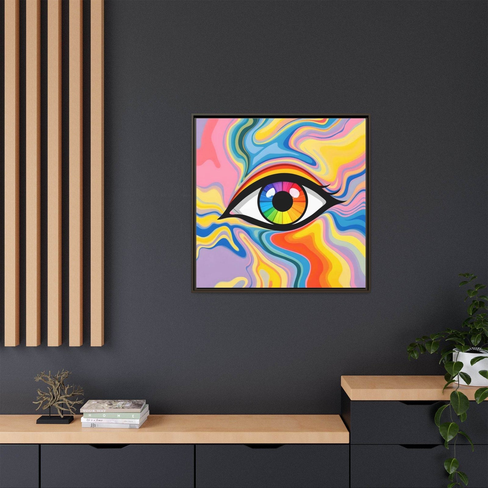 PsEyeFlow #27 - Spectrum Drift. (Matte Canvas, Framed (Multi-color)) - Highdellic