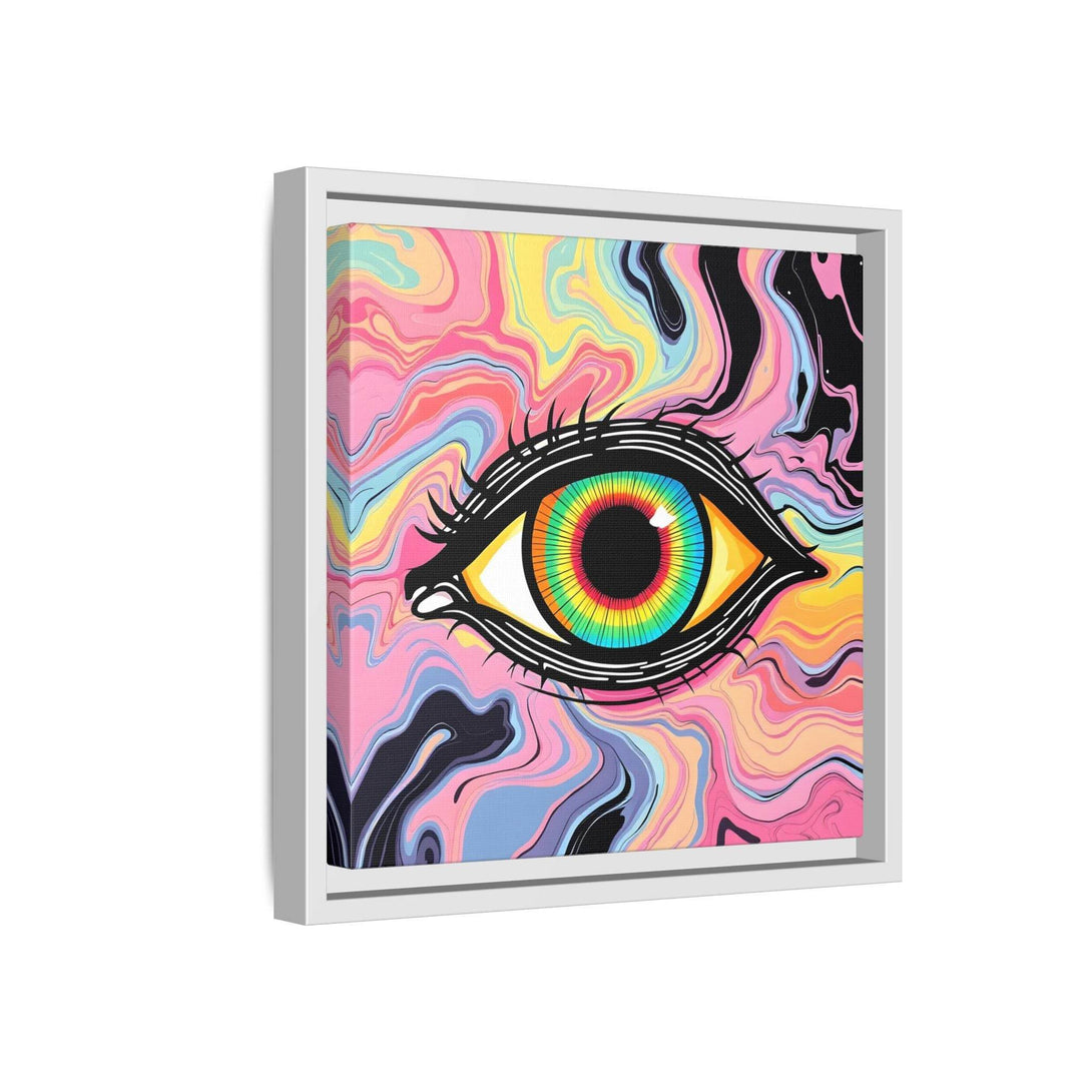 PsEyeFlow #33 – The Watcher’s Descent on Framed Matte Canvas (multi colour) - Highdellic