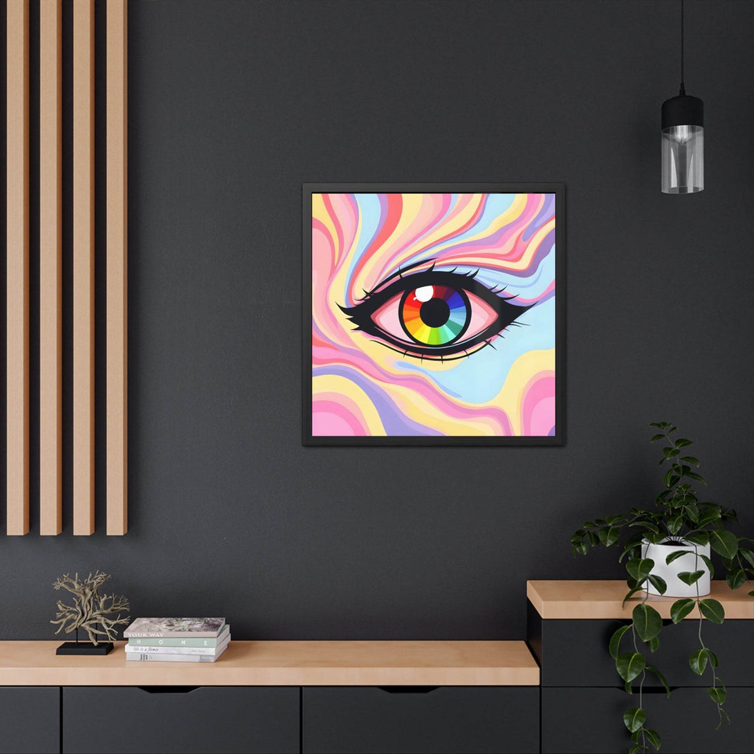 PsEyeFlow #15 - Chromatic Dream. ( wood Framed semi-gloss coated paper ) - Highdellic