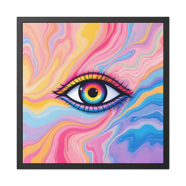 PsEyeFlow #17 - Visionary Glow. ( wood Framed semi-gloss coated paper ) - Highdellic