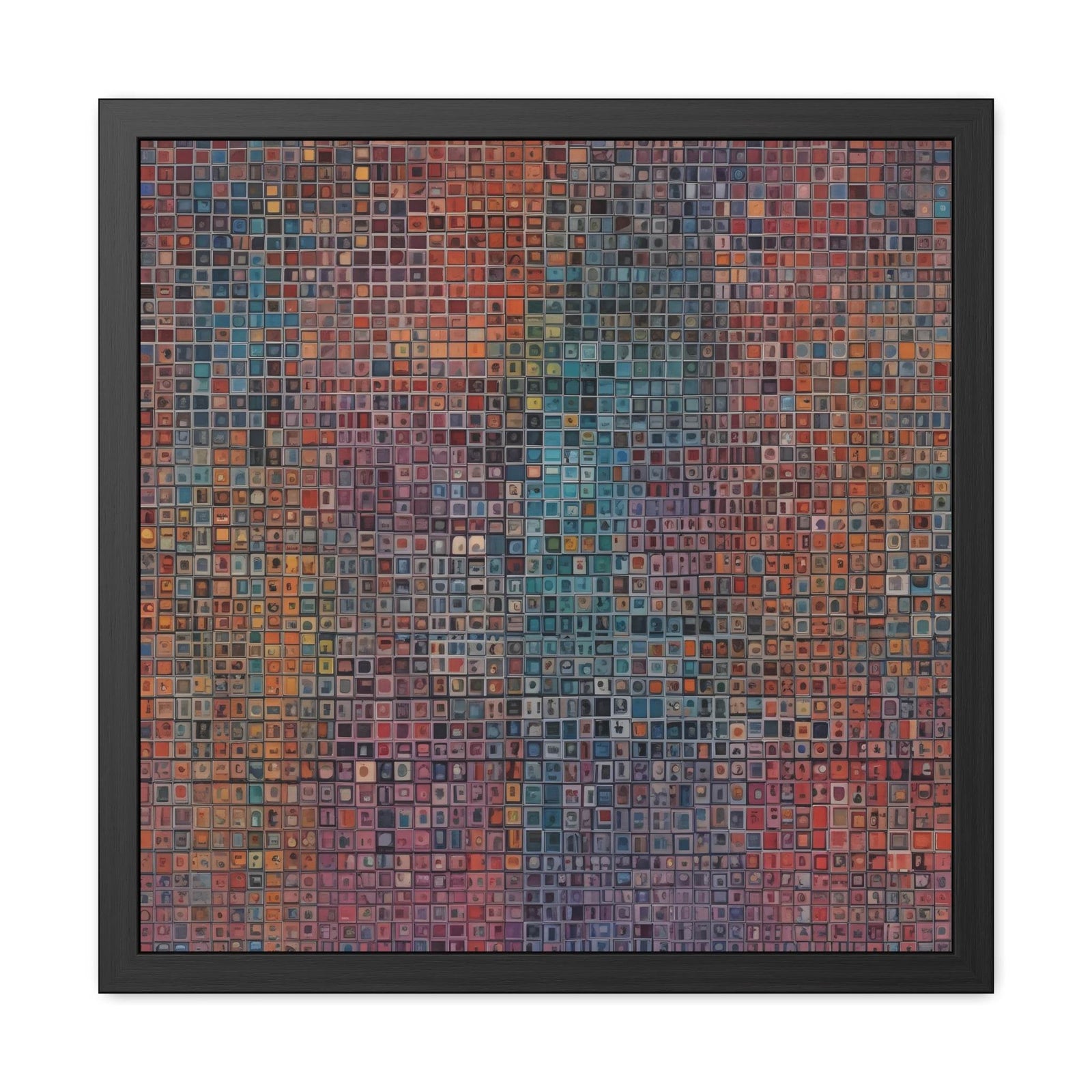 PsEyeCode #2 - Encrypted Echo - (Vibrant Colours Wooden Frame) - Highdellic