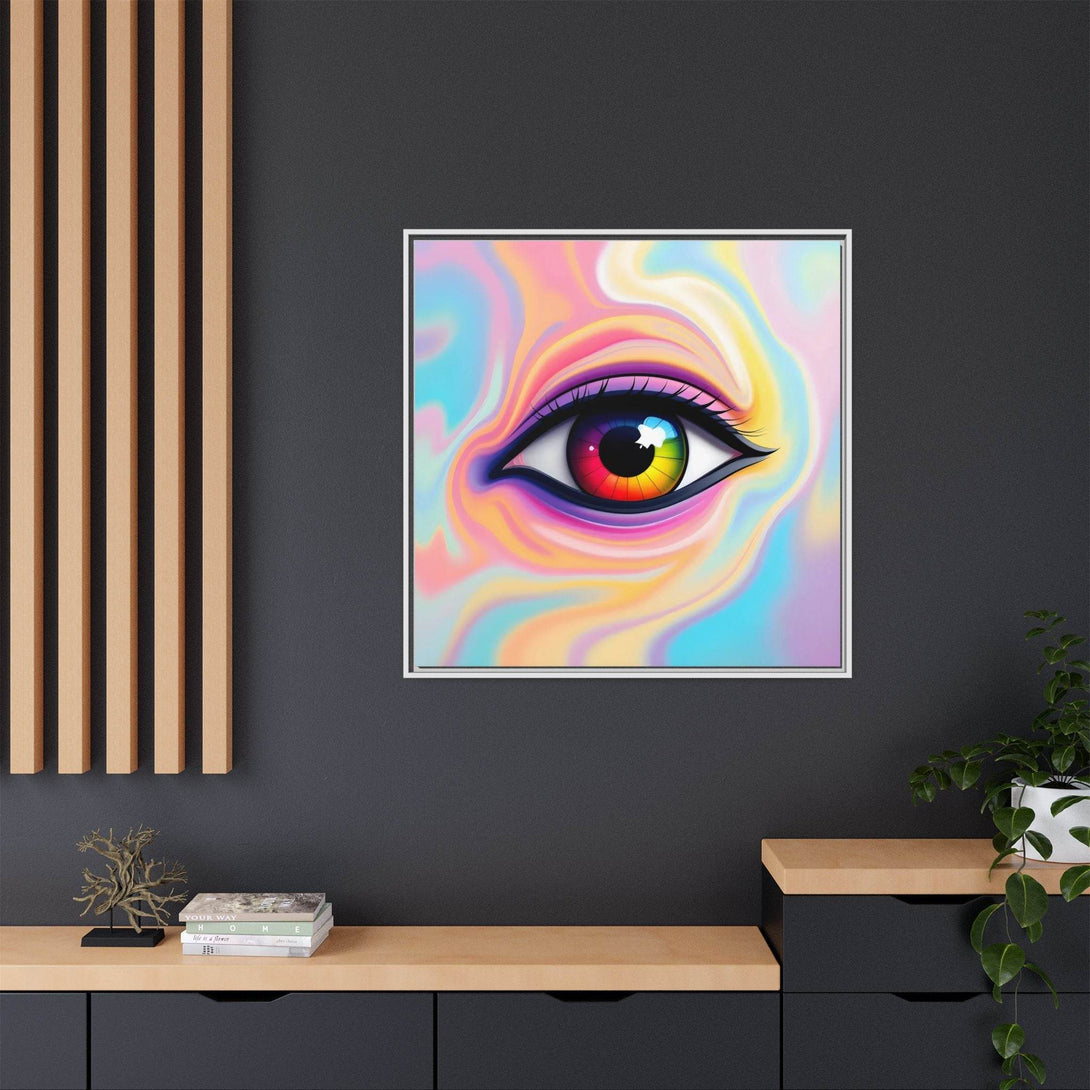 PsEyeFlow #34 – Veil of Visions on Framed Matte Canvas (multi colour) - Highdellic