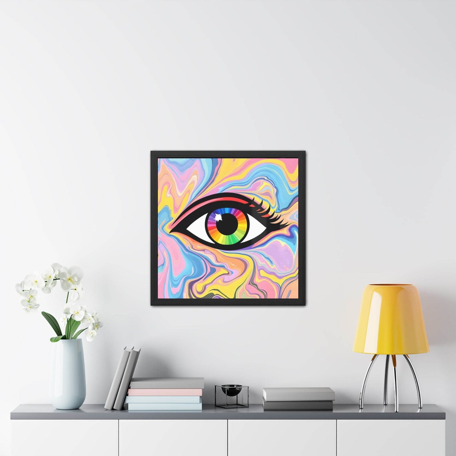 PsEyeFlow #16 - Spectrum Pulse. ( wood Framed semi-gloss coated paper ) - Highdellic