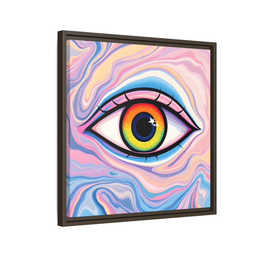 PsEyeFlow #9 - Celestial Stare. ( Colorful Framed Matte Canvas Decor ) - Highdellic