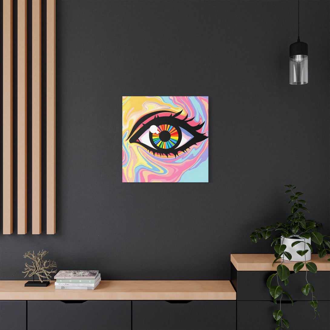 PsEyeFlow #12 - Prismatic Glimpse. (Satin Canvas, Stretched) - Highdellic
