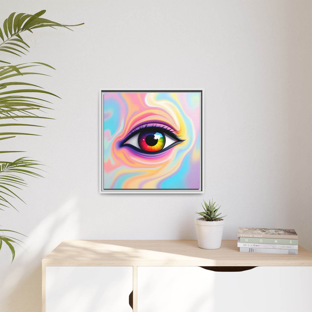 PsEyeFlow #34 – Veil of Visions on Framed Matte Canvas (multi colour) - Highdellic