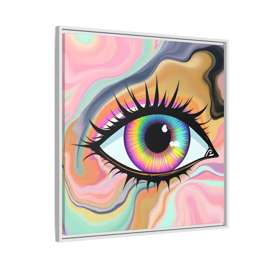 PsEyeFlow #7 - Cosmic Gaze. ( Colorful Framed Matte Canvas Decor ) - Highdellic