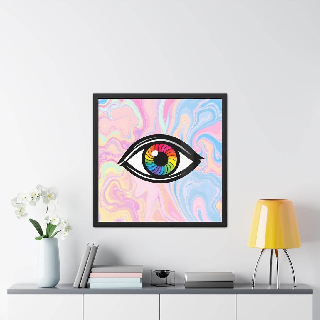 PsEyeFlow #10 - Hypnotic Spectrum. ( wood Framed semi-gloss coated paper ) - Highdellic