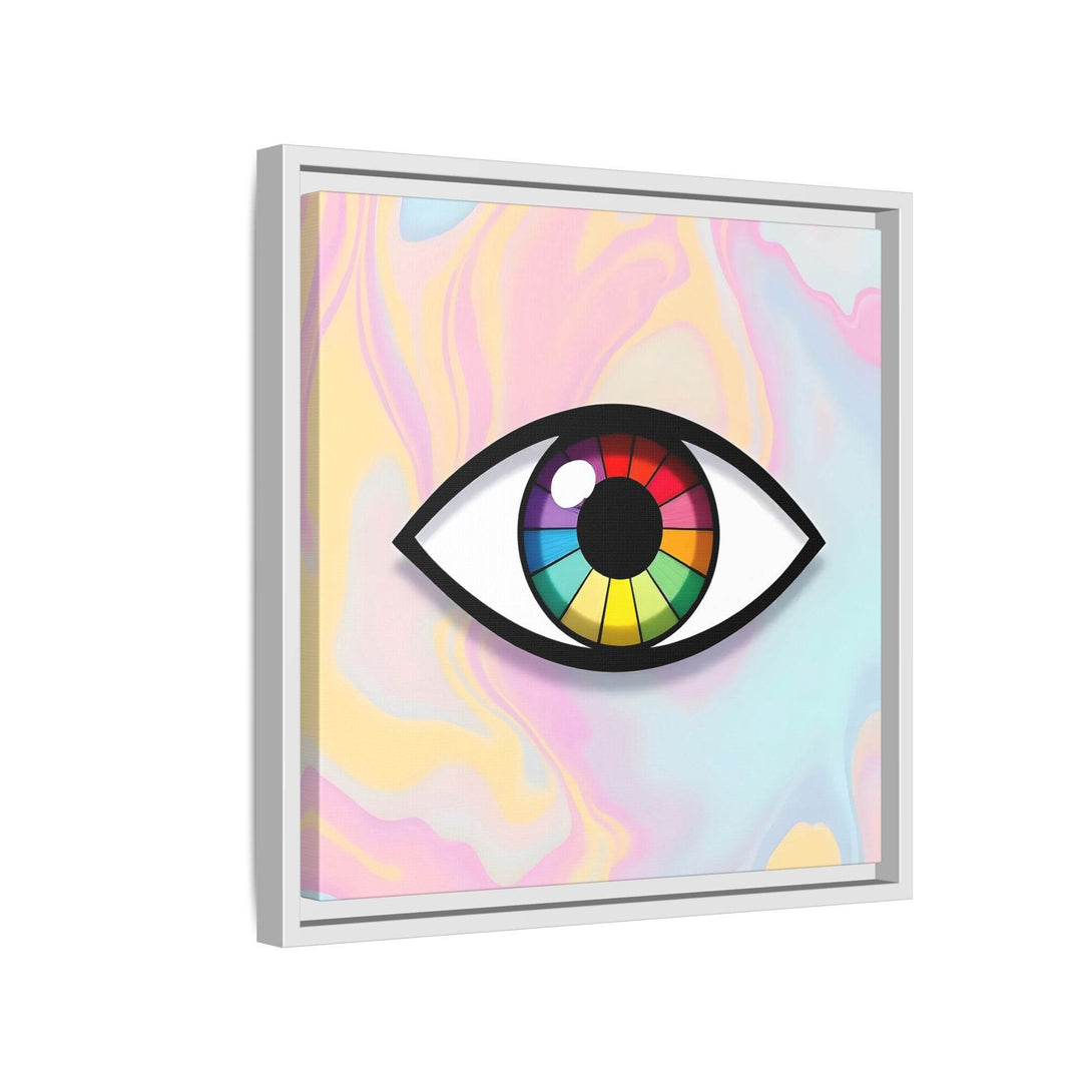 PsEyeFlow 5 - Prism Stare. ( Colorful Framed Matte Canvas Decor ) - Highdellic