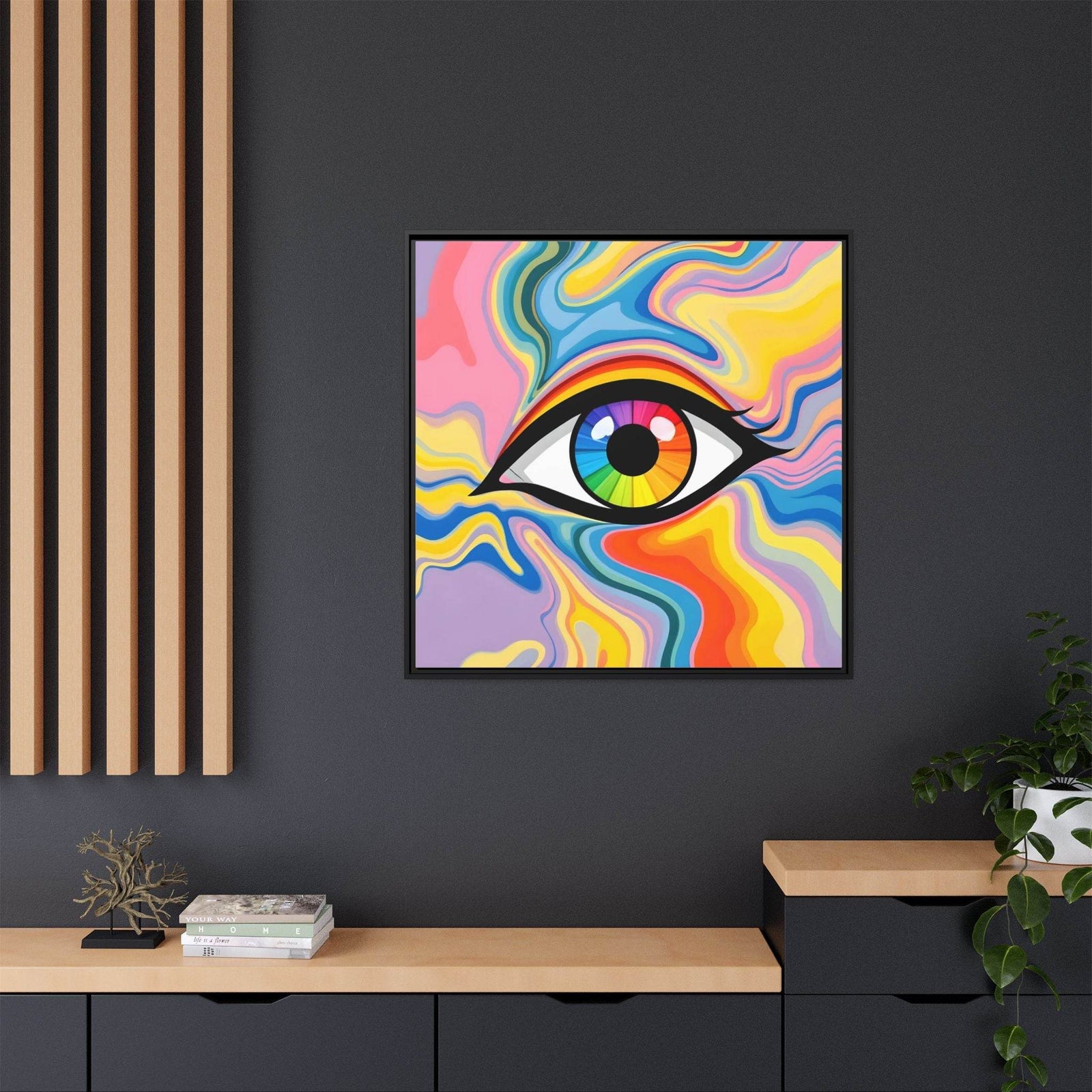 PsEyeFlow #27 - Spectrum Drift. (Matte Canvas, Framed (Multi-color)) - Highdellic