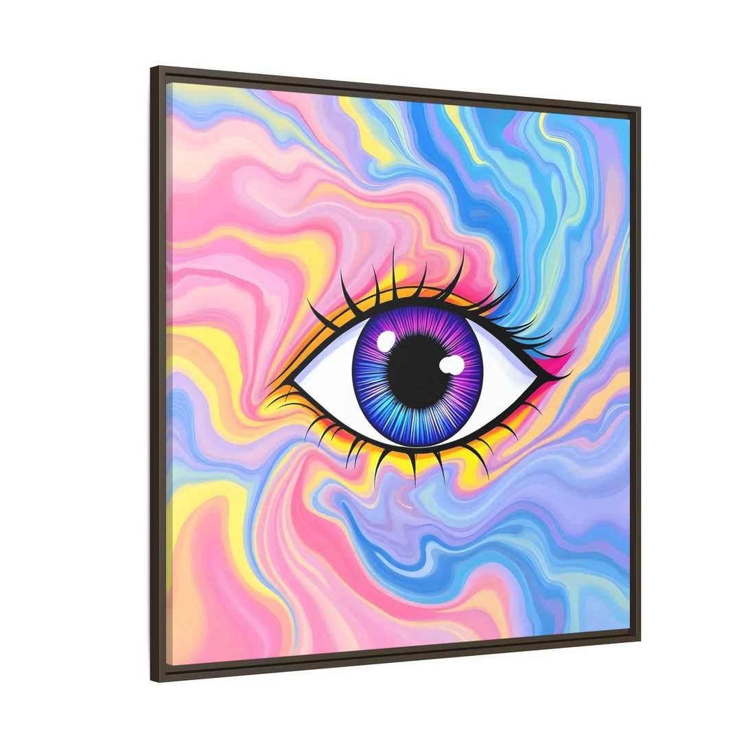 PsEyeFlow #28 - Cosmic Mirage on Framed Matte Canvas (Multi-color) - Highdellic