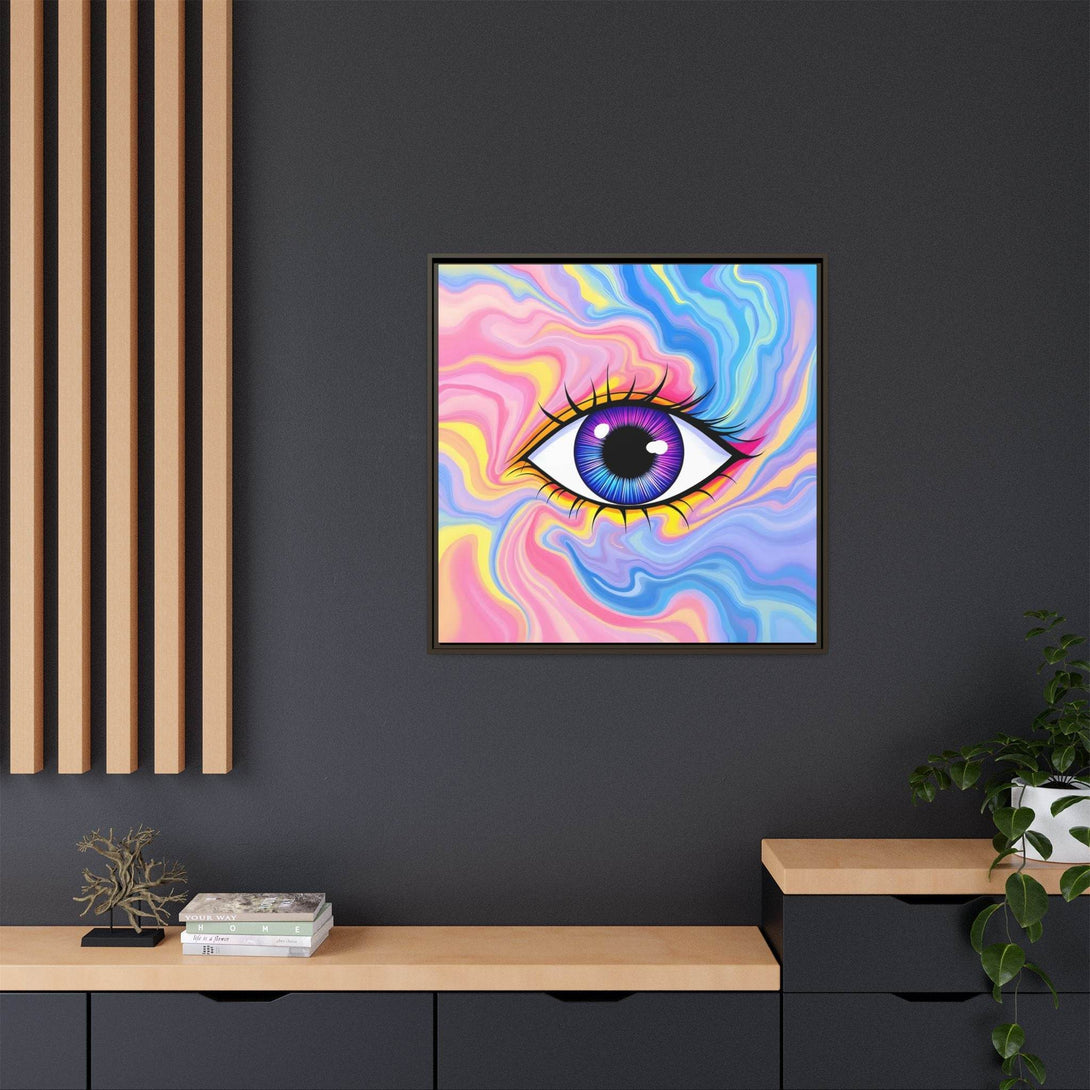 PsEyeFlow #28 - Cosmic Mirage on Framed Matte Canvas (Multi-color) - Highdellic
