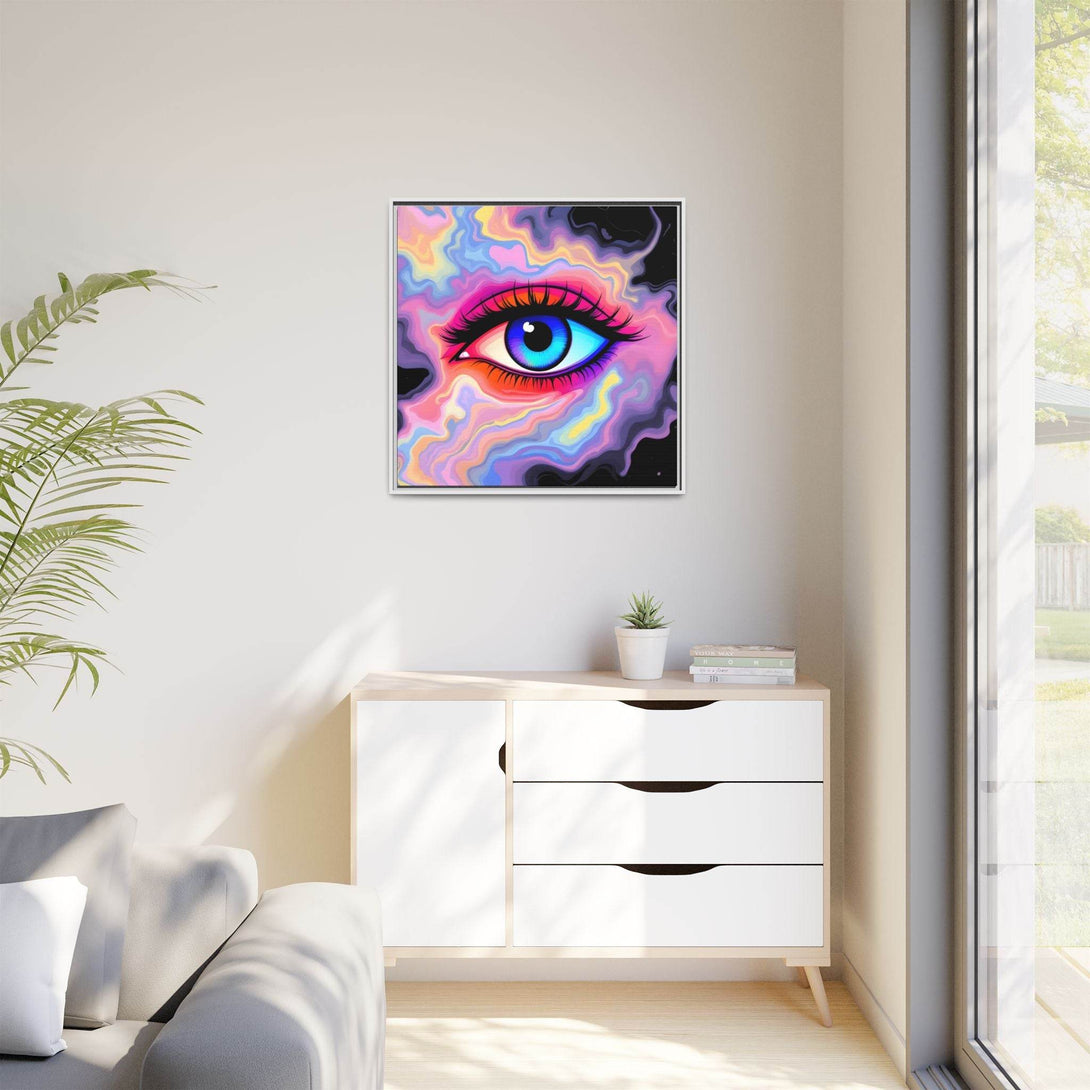 PsEyeFlow #23 - Nebula Gaze ( Colorful Framed Matte Canvas Decor ) - Highdellic